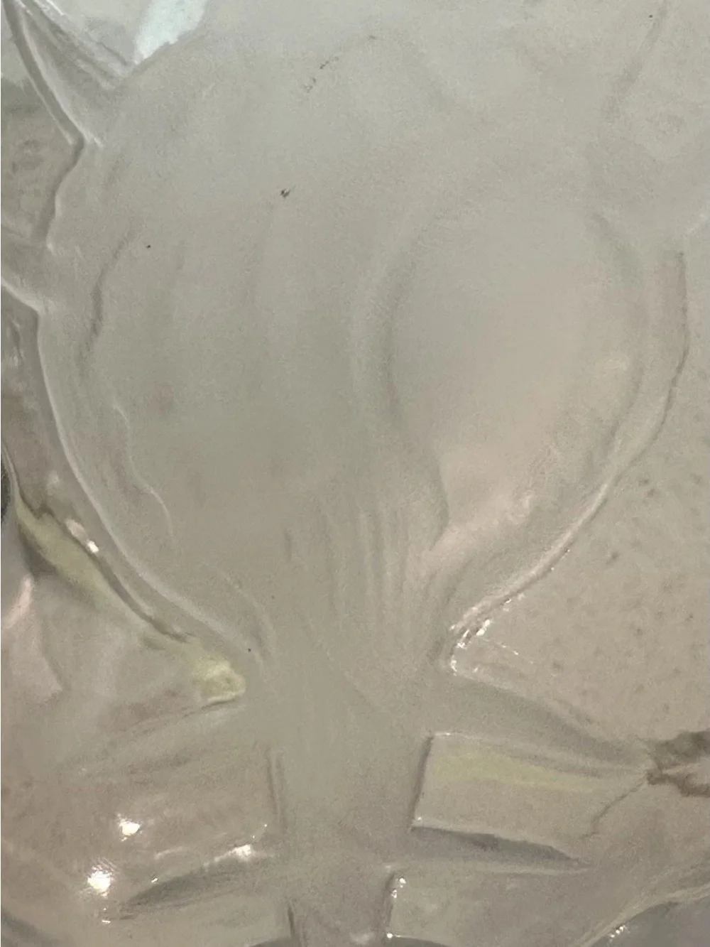 Glass Basket with Shell Etching - Clear